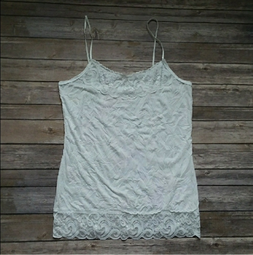 Indigo Tank w/ Lace Detail